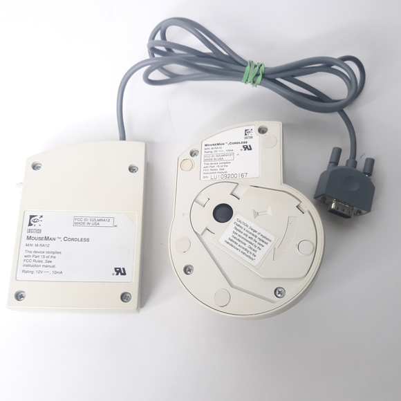 Rare 1990 Vintage Logitech Cordless Radio Mouse Mouseman w/ Receiver M-RA12No - Picture 13 of 13